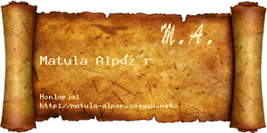 Matula Alpár névjegykártya